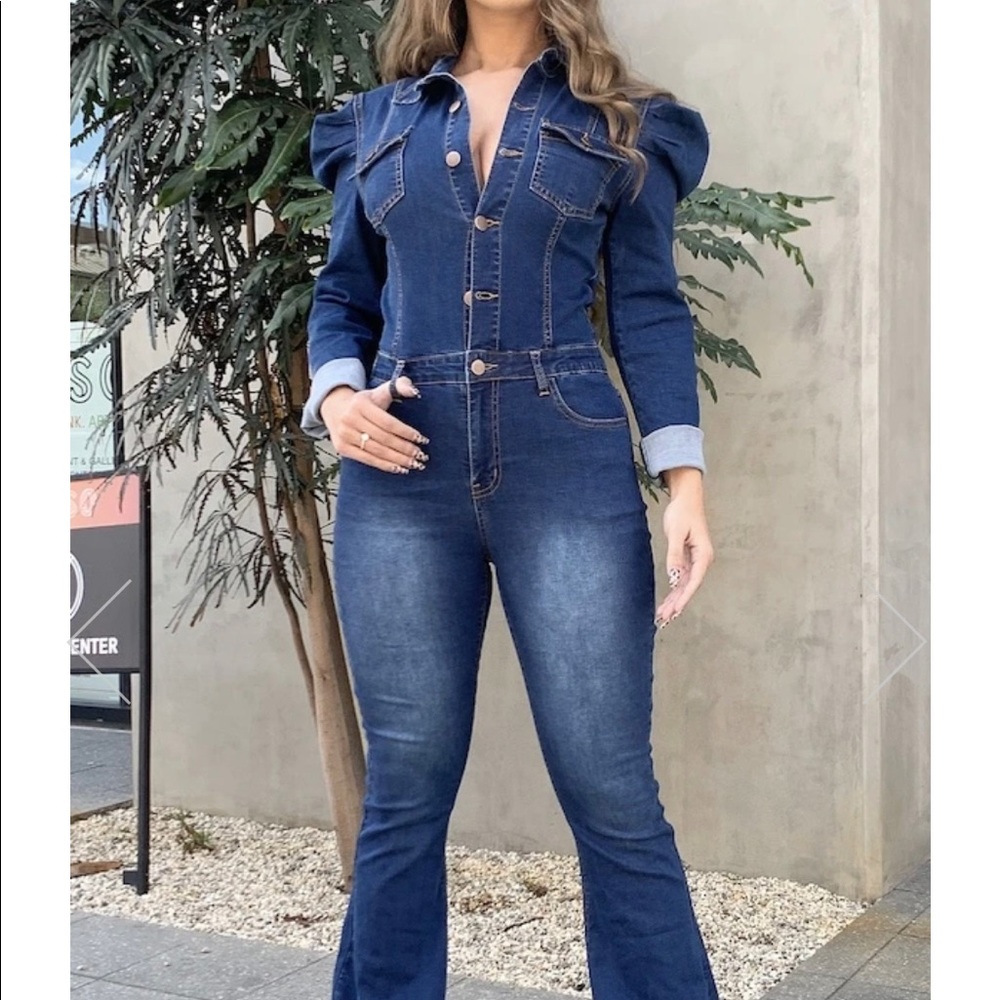 Royal Denim GJG jumpsuit Puff Sleeve